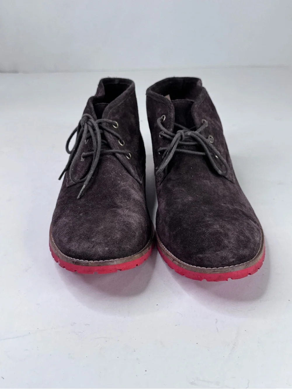 Kurt Geiger Dark Brown Suede Chukka Boots with Red Sole